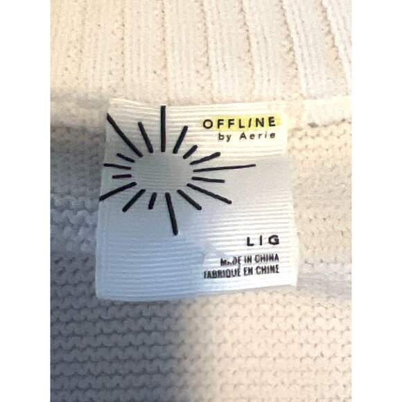 Aerie Offline Home Stretch Quarter Zip Ribbed Long Length Ribbed Knit Sweater - Picture 2 of 6